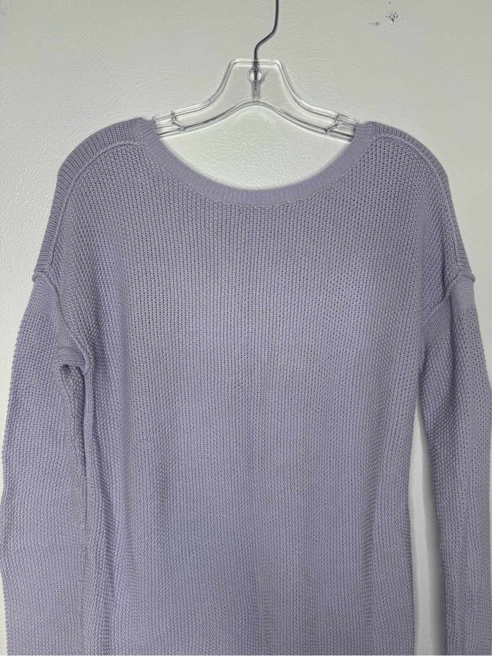Vince Lilac Purple Knit Cotton/Cashmere Women's Sweater - Crewneck Pullover - Picture 4 of 7